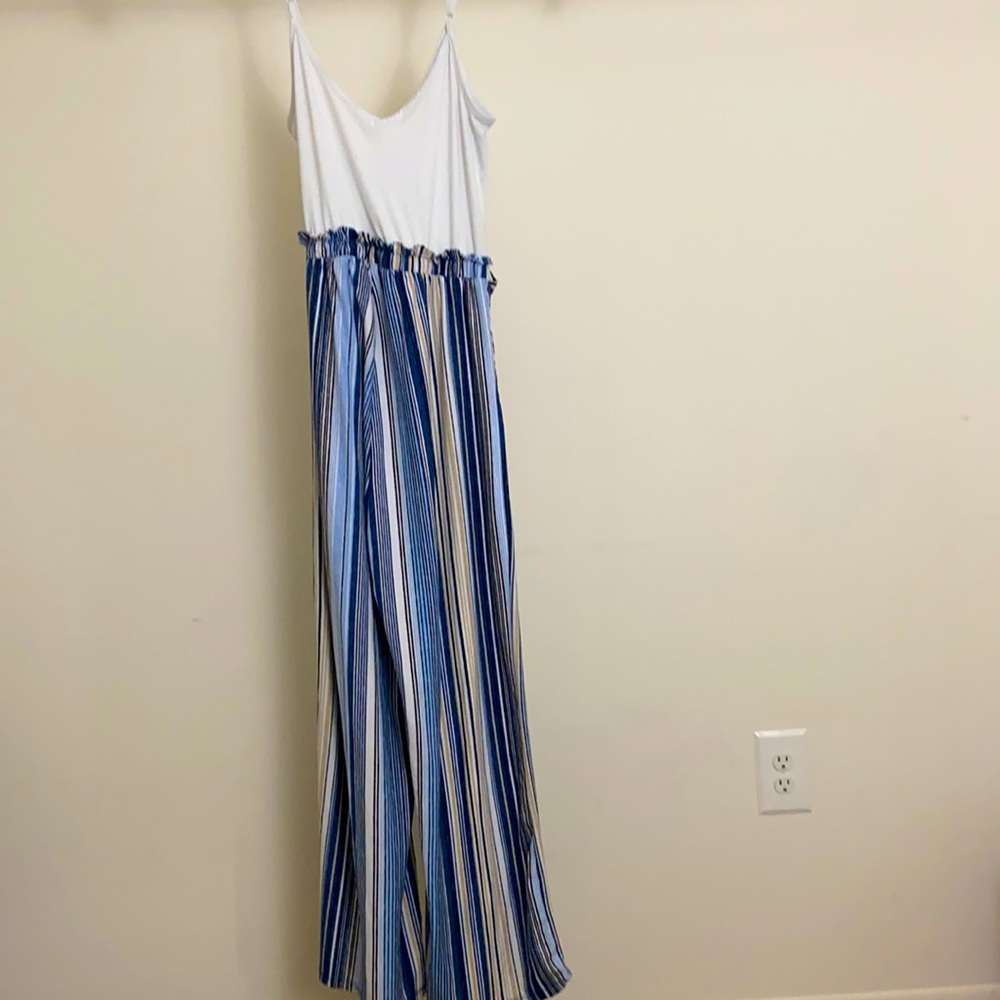 White and Blue Women’s Jumpsuit